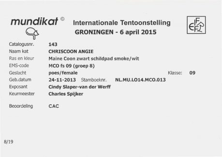 2015-04-06 MUNDIKAT Chriscoon Angie UITMUNTEND CAC 1-1
